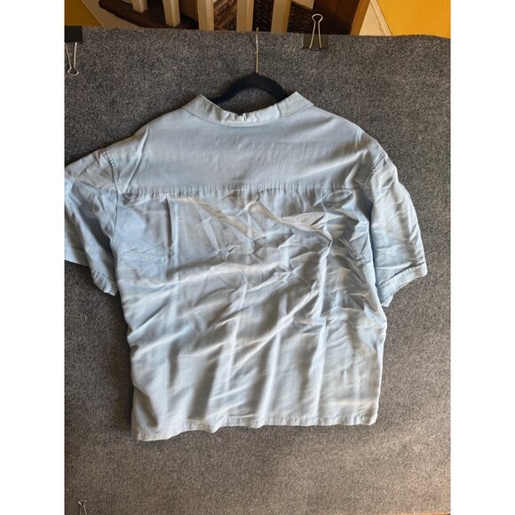 Cubavera Mens 2X/2XT Light Blue Short-Sleeve Button-Up Shirt With Textured Diamo - Picture 11 of 12